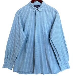 Polo Ralph Lauren Chapman Shirt Mens XL Green White Long Sleeve Button Up Career